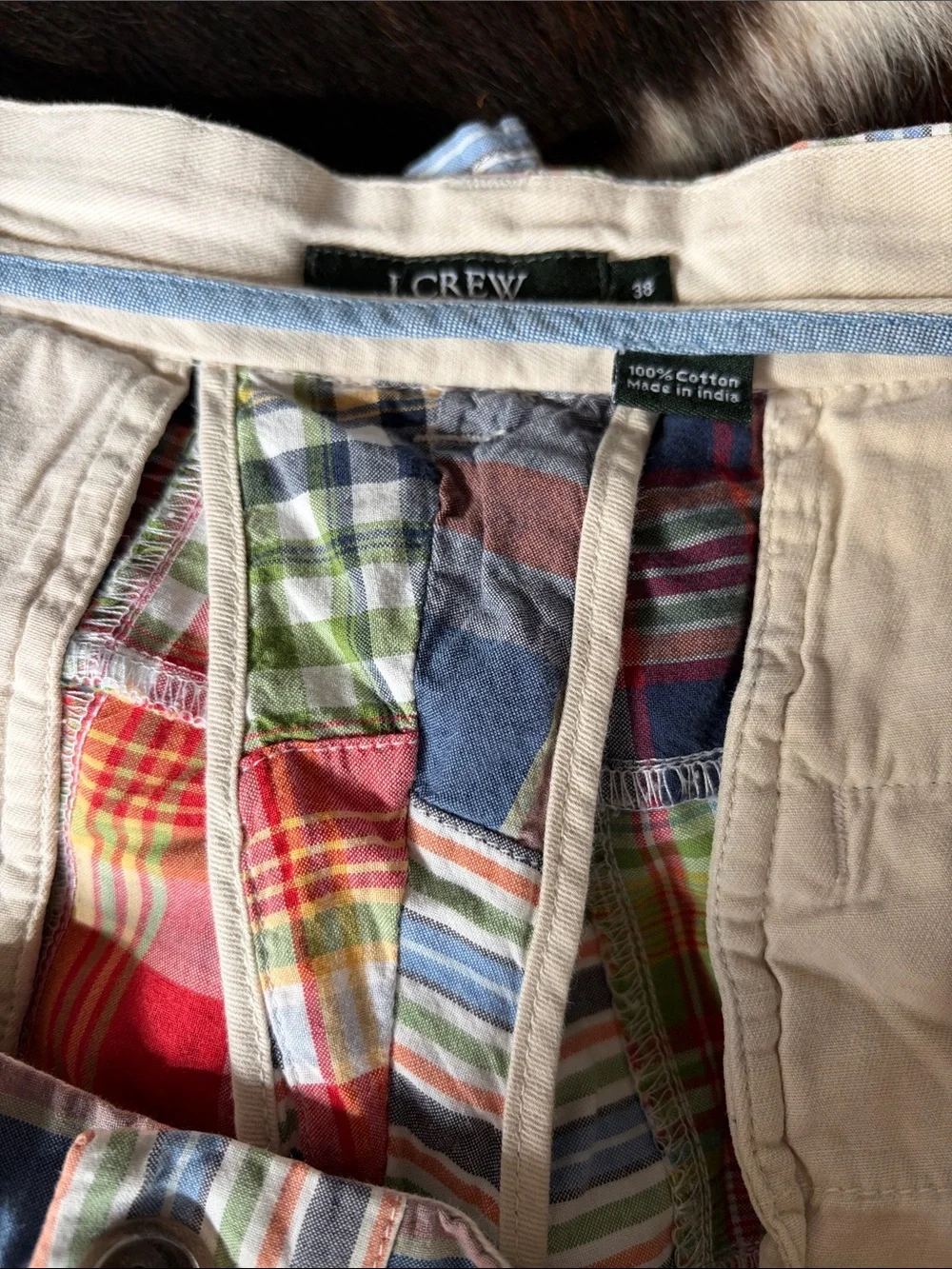 J. Crew Men's Multi-Color Patchwork Madras Shorts